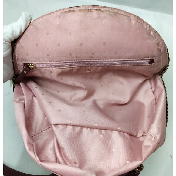 Kate Spade New York Maroon Leather Quilted Top Handle Zipper Closure Backpack main image 10